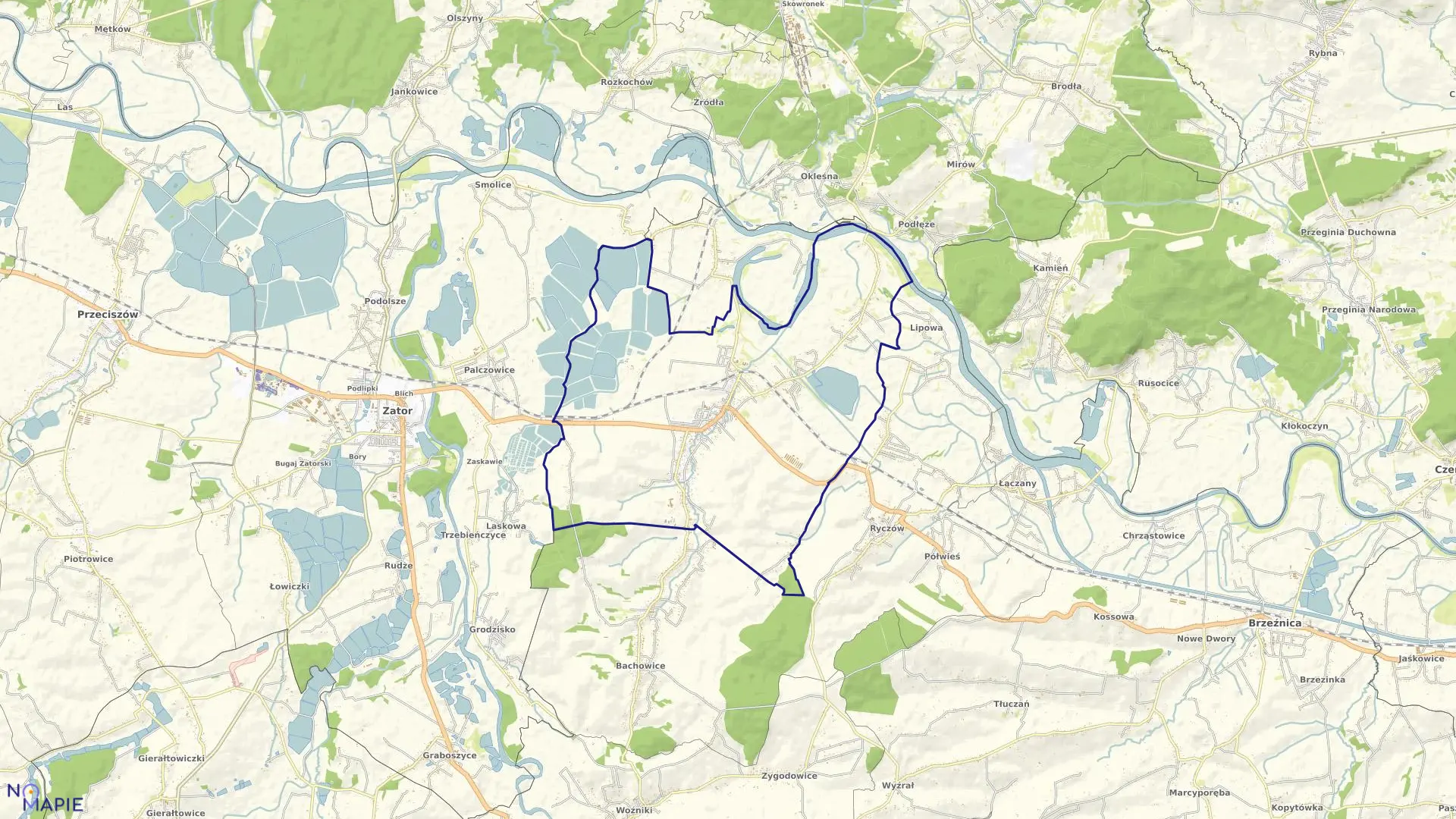 Mapa obrębu SPYTKOWICE w gminie Spytkowice